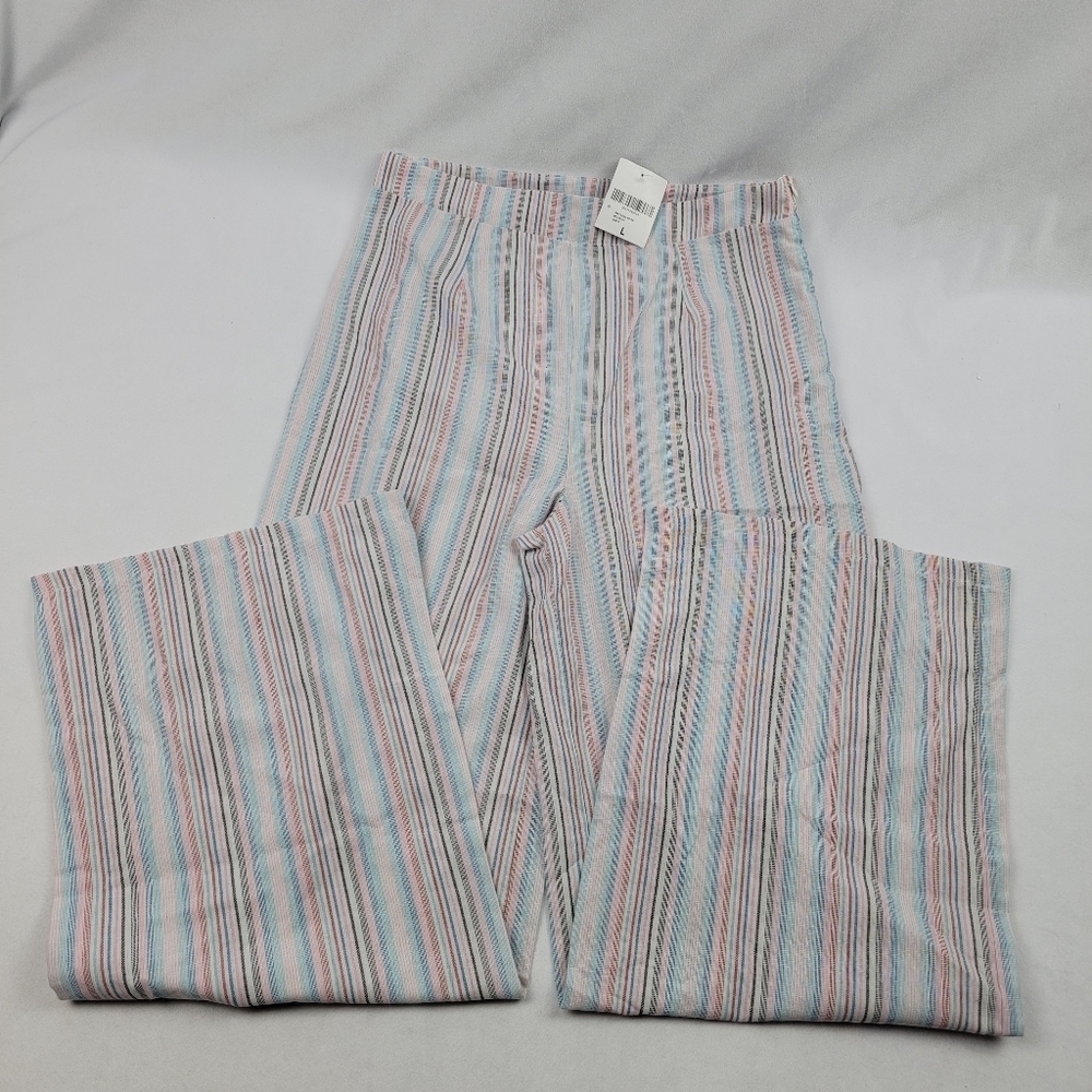 NWT wide leg high waist striped side zip trouser - Picture 1 of 5